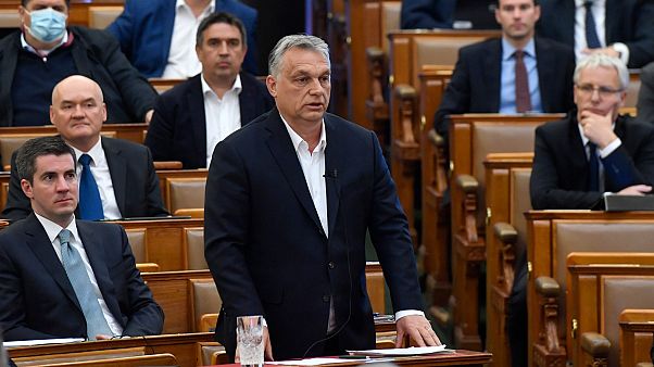 Viktor Orban participe à une séance de questions réponses au parlement hongrois à Budapest, le 31 mars 2020 Viktor Orban participe à une séance de questions réponses au parlement hongrois à Budapest, le 31 mars 2020