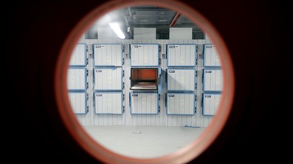 Foto distribuida por la Comunidad de Madrid de la morgue provisional instalada en la Ciudad de la Justicia Foto distribuida por la Comunidad de Madrid de la morgue provisional instalada en la Ciudad de la Justicia