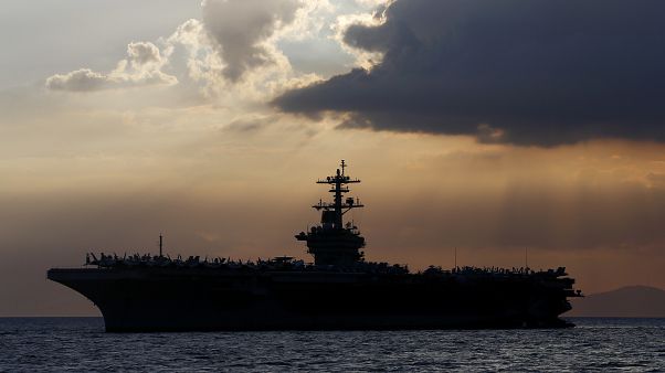 Le porte-avions américain USS Theodore Roosevelt dans la baie de Manille - Philippines - le 13 avril 2018 Le porte-avions américain USS Theodore Roosevelt dans la baie de Manille - Philippines - le 13 avril 2018
