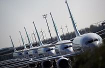 Aviones estacionados en el aeropuerto de París-Orly