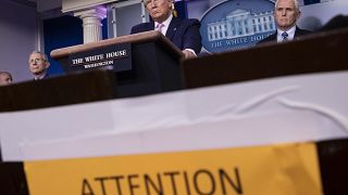 President Trump with Dr Anthony Fauci, director of the National Institute of Allergy and Infectious Diseases and Vice President Mike Pence at the White House, April 1, 2020.