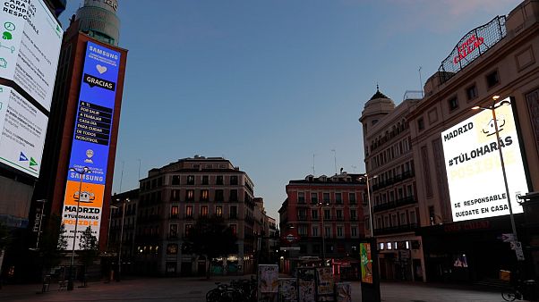 العاصمة الإسبانية مدريد أثناء الإغلاق العام العاصمة الإسبانية مدريد أثناء الإغلاق العام