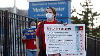 Virus Outbreak - Nurses Protest in USA