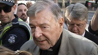 In this Feb. 27, 2019, file photo, Cardinal George Pell arrives at the County Court in Melbourne, Australia. 