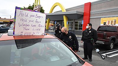 McDonald's employees protest for COVID-19 protection in Los Angeles