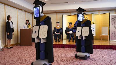 Avatar robots attend graduation in place of students in Tokyo amid coronavirus concern Avatar robots attend graduation in place of students in Tokyo amid coronavirus concern