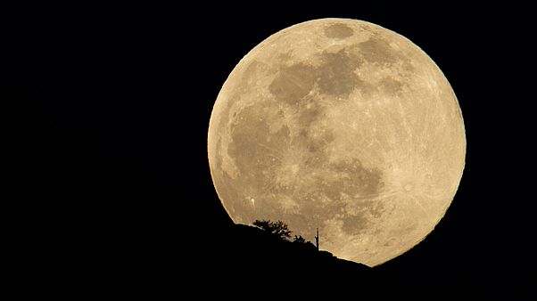 The full super snow moon is pictured on February 8, 2020, in Oregon, USA The full super snow moon is pictured on February 8, 2020, in Oregon, USA