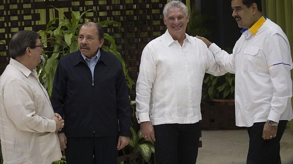 Ortega mit seinen Kollegen aus Kuba und Venezuela, 2019 Ortega mit seinen Kollegen aus Kuba und Venezuela, 2019