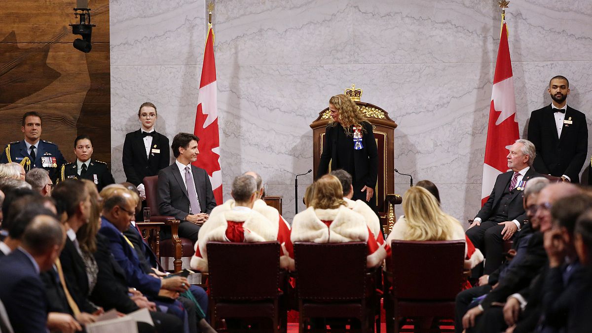 الحاكم الكندي العام جولي باييت ورئيس الوزراء جاستن ترودو 