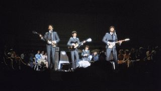 Beatles performing at Carnegie Hall in New York City, Feb. 12, 1964. 