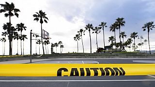 Venice Beach on April 10, 2020 in Los Angeles, California