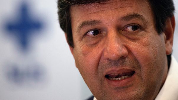 Health Minister Luiz Henrique Mandetta speaks during a press conference in Brazil Health Minister Luiz Henrique Mandetta speaks during a press conference in Brazil
