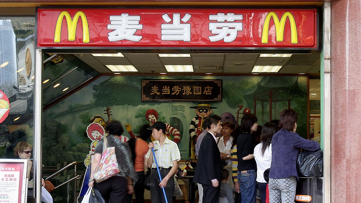 Çin'de bir McDonalds restoranı