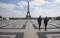 Sites across Paris, including the Eiffel Tower, have been deserted since a lockdown was introduced on March 17.