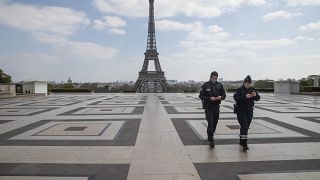 Sites across Paris, including the Eiffel Tower, have been deserted since a lockdown was introduced on March 17.