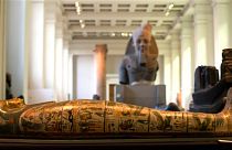 The Mummy of Tamut, a temple singer around 900 BC, is shown during a press conference at the British Museum in London, Wednesday April 9, 2014.
