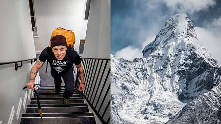 Rob Ferguson, climbing his 'Everest' at home in London.