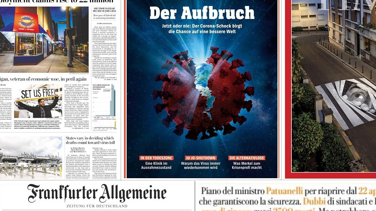 How are Europe's front pages covering the COVID-19 pandemic?