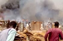 Fire kills 14 at camp for displaced people in north-east Nigeria