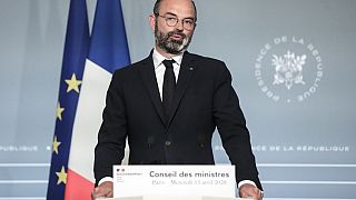 French Prime Minister Edouard Philippe speaks during a press conference