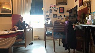 Nicole Vignault sitting in her room at the Hector Malot nursing home, Fontenay-sous-Bois, France