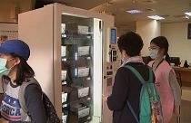 Face masks distributed via vending machines in Taiwan