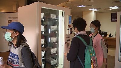 Face masks distributed via vending machines in Taiwan