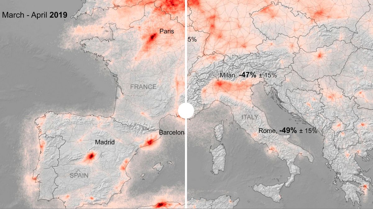 Nuevos datos muestran caídas del 50% de la contaminación en las capitales europeas confinadas