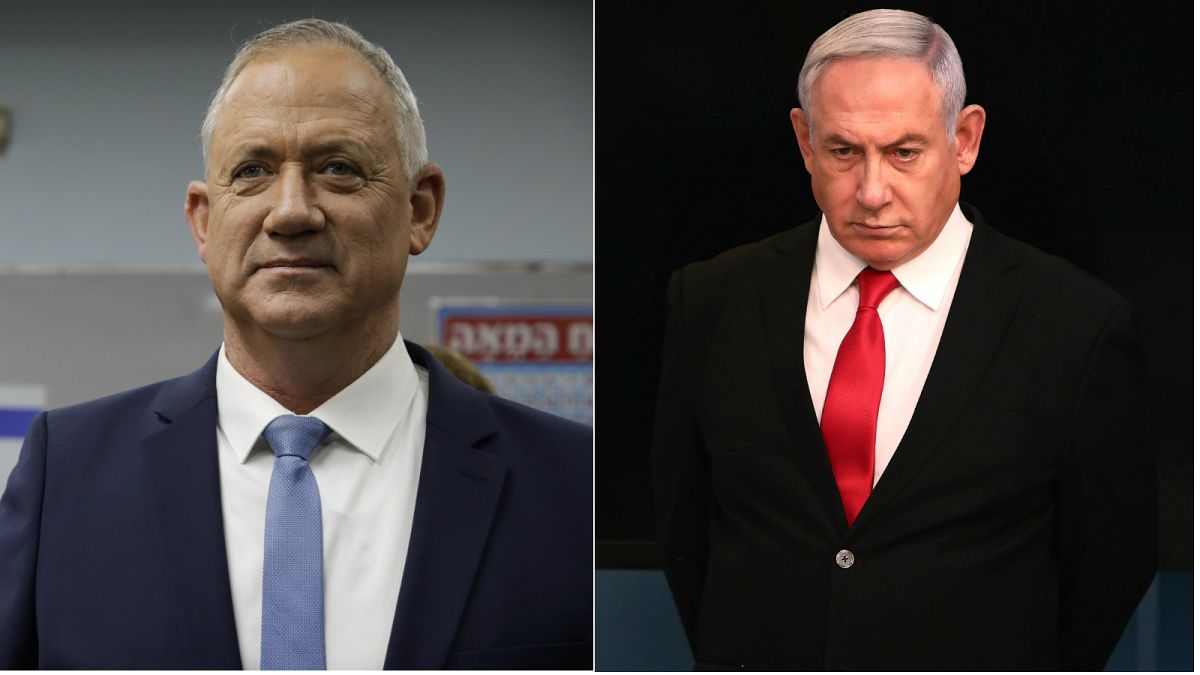 Benny Gantz (left) and Benjamin Netanyahu (right) and agreed to a coalition