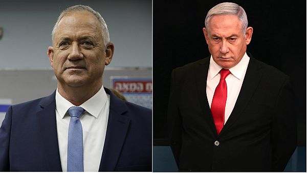 Benny Gantz (left) and Benjamin Netanyahu (right) and agreed to a coalition Benny Gantz (left) and Benjamin Netanyahu (right) and agreed to a coalition