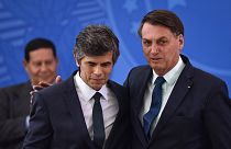 Nelson Teich comJair Bolsonaro no dia da tomade de posse como ministro da Saúde