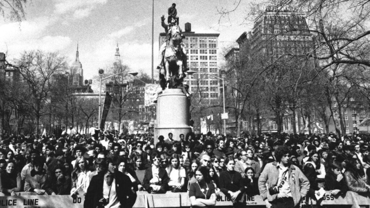 El 22 de abril de 1970, concentración por el primer Día de la Tierra en Nueva York.