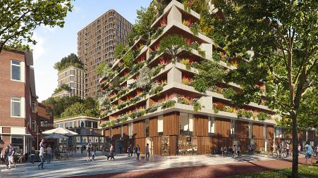 Wonderwoods Tower Vertical Forest designed as a way of greening the city of Utrecht.