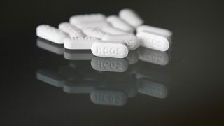 file photo shows an arrangement of hydroxychloroquine pills