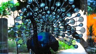 Gopal Namajoshi makes sculptures from recycled metal. 