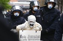 Ультраправые и ультралевые протестуют в Германии