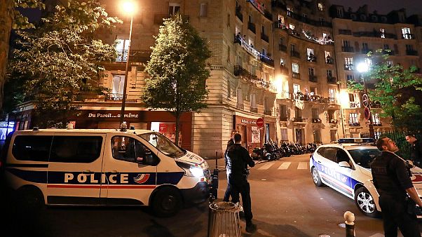 French police patrols a street in Paris on April 24, 2020.