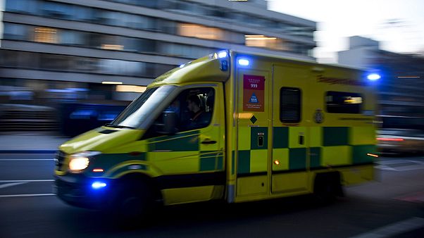Una ambulancia en el centro de Londres Una ambulancia en el centro de Londres