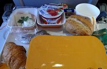 Plane food handed out to disadvantaged people in the UK