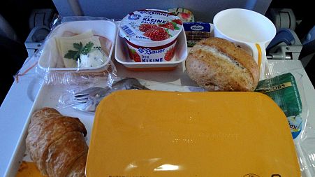 Plane food handed out to disadvantaged people in the UK