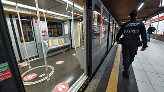 Virus Outbreak Italy Public Transport