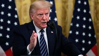 President Donald Trump answers questions from reporters during an event at the White House, Thursday, April 30, 2020, in Washington.