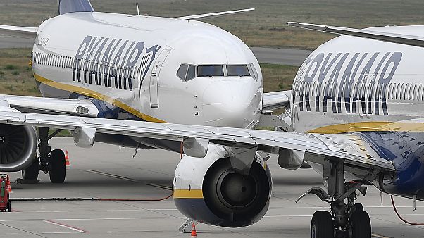 Ryanair aircraft stand at the airport in Weeze, Germany. Ryanair aircraft stand at the airport in Weeze, Germany.