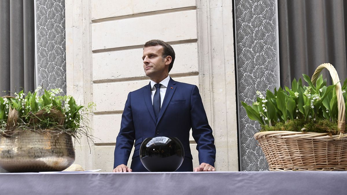 Le président français Emmanuel Macron, à l'Elysée le 1er mai 2020