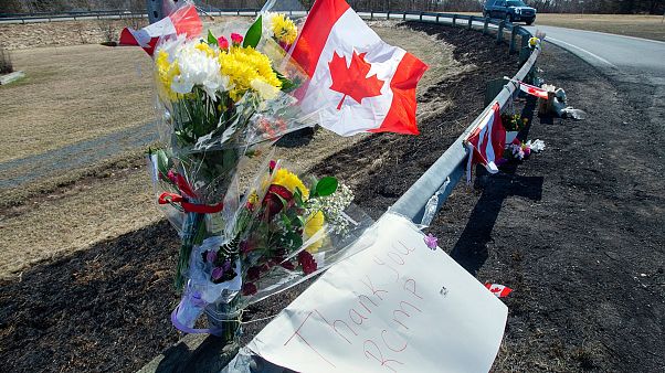 Tributes left for victims of the murders in Nova Scotia Tributes left for victims of the murders in Nova Scotia