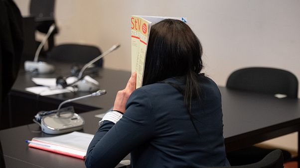 Omaima M., a German-Tunisian woman on May 4, 2020 at the higher regional court in Hamburg. Omaima M., a German-Tunisian woman on May 4, 2020 at the higher regional court in Hamburg.