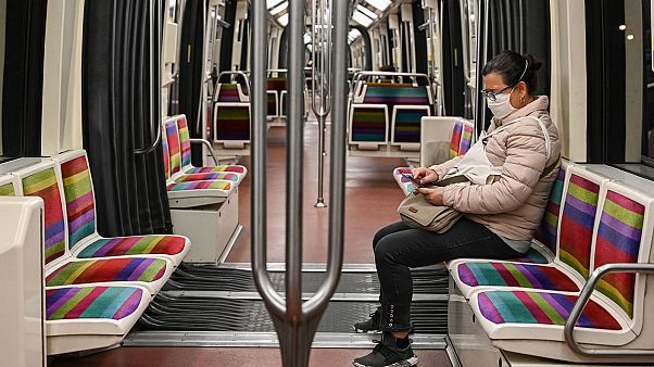 La ligne 1 du métro parisien, le 4 mai 2020. La ligne 1 du métro parisien, le 4 mai 2020.