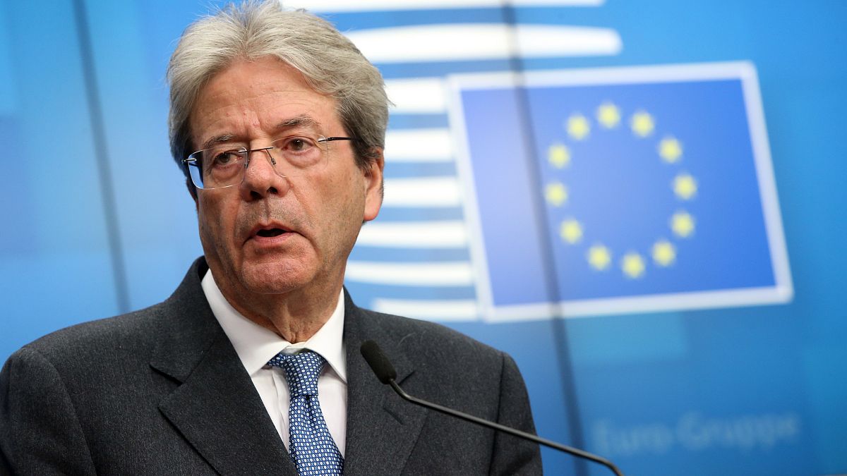 Le Commissaire européen à l'Economie, Paolo Gentiloni, au siège de l'Union européenne à Bruxelles, le 17 février 2020