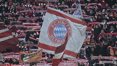 Ultras du Bayern Munich, le 11 mars 2015, dans l'antre de leur club l'Allianz Arena.
