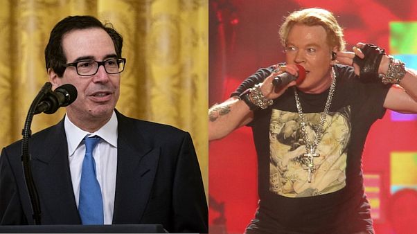 Steven Mnuchin ve Axl Rose Steven Mnuchin ve Axl Rose